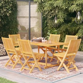 Set da pranzo da giardino 7 pz in legno massello di teak