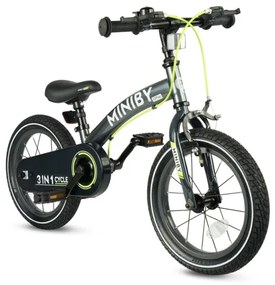 QPlay - Bicicletta per bambini 14" MINIBY 3 in 1 grigia