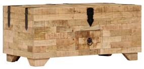 Tavolino da caffè in legno massello di mango 80x40x35 cm