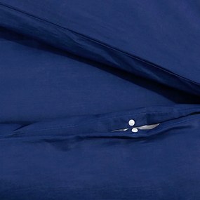 Set Copripiumino Blu Marino 220x240 cm in Microfibra Leggera