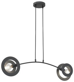 Lampadario a sospensione con filo EUFORIA 2xE27/15W/230V nero