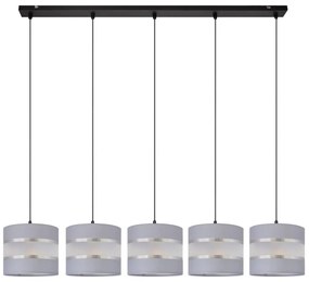 Lampadario a sospensione con filo HELEN 5xE27/15W/230V grigio/nero