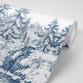 Carta da parati – Paesaggio fiabesco innevato