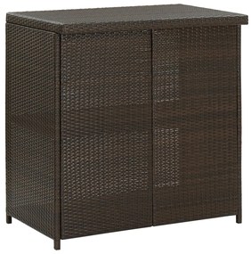 Set da bar 3 pz in polyrattan marrone