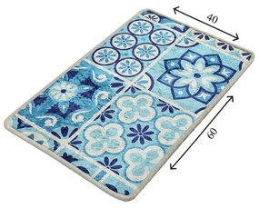 Tappetino da bagno blu 60x40 cm Seramik - Foutastic