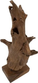 Scultura Akar In Teak Riciclato Cm 23X27X64 (Pezzi Unici - Non Rip. In Serie)