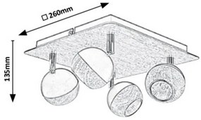Rabalux 5616 - Faretto ARTHUR 4xGU10/35W/230V