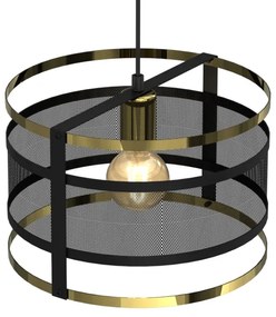 Lampadario su corda RIM 1xE27/60W/230V nero/oro