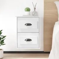 Comodino a Parete Bianco Lucido 41,5x36x53 cmcod mxl 97380