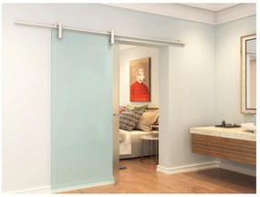 Porta scorrevole esterno muro H205 x L73 cm in Vetro temperato - CLEAVER