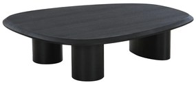 Tavolino nero con piano effetto frassino 78x96 cm Tirano - House Nordic