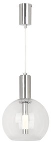 Lampada a Sospensione LED 5W Vetro Trasparente 3000K Acciaio