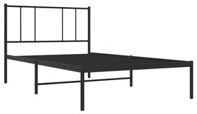Giroletto con testiera metallo nero 100x200 cm