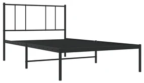 Giroletto con testiera metallo nero 100x200 cm