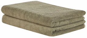 Set di 2 asciugamani cotone verde MITIARO Beliani