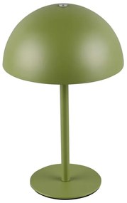 Lampada da tavolo LED verde con paralume in metallo (altezza totale 21 cm) Munoz – Trio