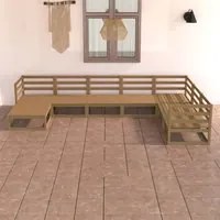 Set Divani da Giardino 7 pz Marrone Miele in Massello di Pino 3075707