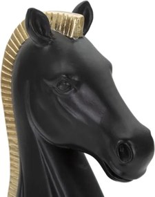 Cavallo Nero E Oro Cm 10,5X8,5X19