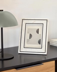 Kave Home - Cornice per foto Vittoria in marmo bianco e nero 25 x 20 cm