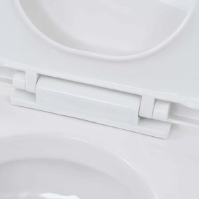 WC a Muro con Sciacquone Nascosto in Ceramica Bianco