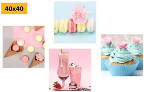 Set di quadri – Dolce prelibatezza con bevanda