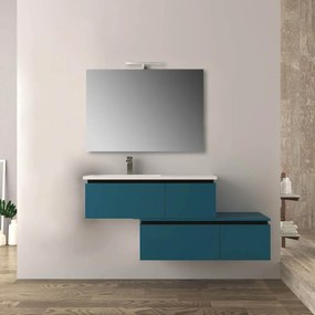 Mobile bagno blu petrolio 140 cm sospeso Slide