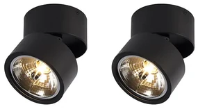 Set di 2 faretti neri rotondi orientabili - Go Nine