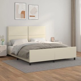 Giroletto Con Testiera Crema 160x200 Cm İn Similpelle /