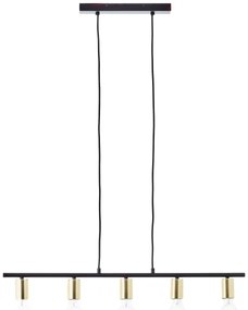 Brilliant - Lampadario a sospensione con cavo KERRY 5xE27/40W/230V nero/ottone