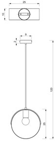 Lampadario a sospensione con filo MALM 1xE27/60W/230V