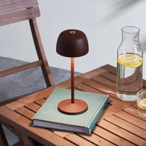 Lindby Lampada da tavolo a batteria LED Arietty, marrone, dimmerabile, IP65