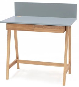 Scrivania grigia con base in frassino, lunghezza 85 cm Luka - Ragaba