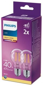 SET 2x LED Lampadina VINTAGE Philips A60 E27/4,3W/230V 2700K