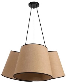 Duolla - Lampadario a sospensione con filo ROSSA 3xE27/15W/230V diametro 75 cm marrone/nero