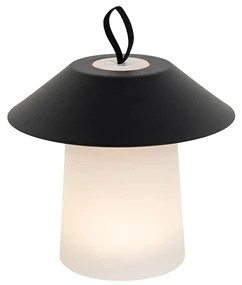 Lampada da tavolo nera con LED dimmerabile a 3 livelli ricaricabile - Ivan