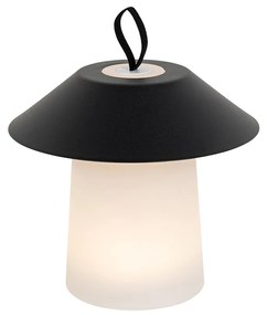 Lampada da tavolo nera con LED dimmerabile in 3 fasi ricaricabile - Ivan