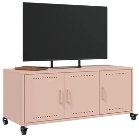 Mobile tv rosa 100,5x39x43,5 cm in acciaio laminato a freddo