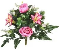 Set 2 Bouquet Artificiale con Peonie Altezza 51 cm Rosa