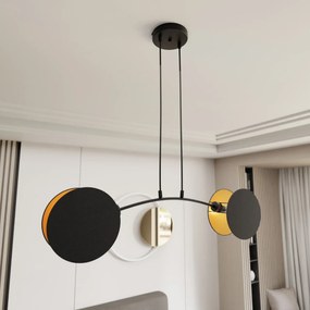 Lampadario a Sospensione MOTIF 2 In Acciaio e Tessuto 2xE27