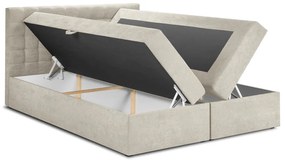 Letto boxspring beige con contenitore 140x200 cm Jade - Mazzini Beds