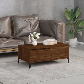 Tavolino da salotto rovere marrone 90x50x36,5 cm in multistrato