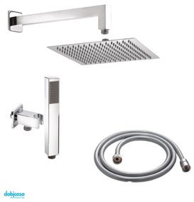 Gedy Set Doccia "High Pro 07" C/Soffione 20x20+Braccio e Kit Doccetta