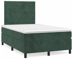 Giroletto A Molle Con Materasso Verde Scuro 120x190 Cm Velluto /