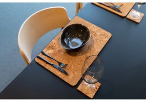 Sottobicchieri in sughero di colore naturale in set di 4 pezzi Querco - ZicZac