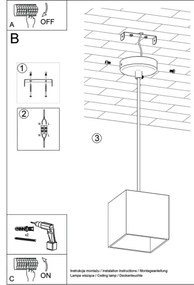 Lampadario a sospensione con filo QUAD 1 1xGU10/40W/230V bianco