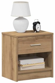Comodini 2 Pz Con Cassetto Rovere Artigianale 39x28x41 Cm /