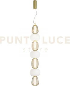 Lampadario a sospensione led totem oro 40w 4000lm 3000k 17x163cm in...