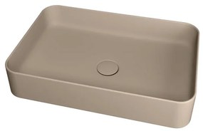 Lavabo da appoggio Smash OLYMPIA CERAMICA rettangolare in ceramica L 60 x H 14 x P 20 cm marrone opaco piletta non inclusa
