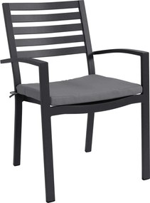 DEXTER - poltrona da giardino in alluminio impilabile con cuscino