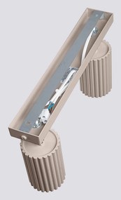 Faretto grigio tortora in metallo 6,5x30 cm Gleam – Sollux